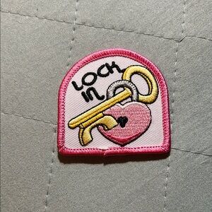 Pink and Gold Embroidered Patch